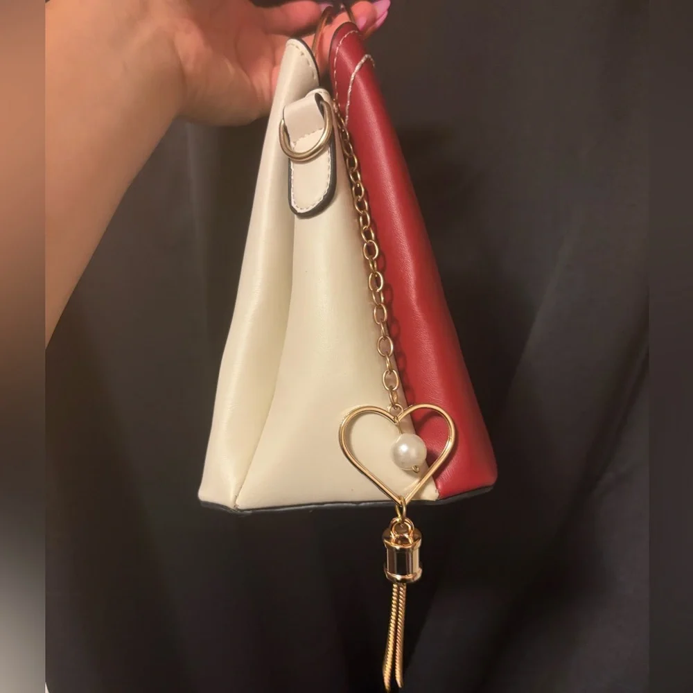 ZZMY Red and Cream  Handbag - Picture 4 of 7
